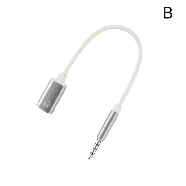 (B)3,5 mm hann til type-c hunn hodetelefonkonverter flat til rund analog overgang