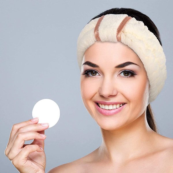4-pack Justerbara Hårband för Ansiktsrengöring, Makeup, Spa, Handduk