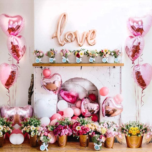 25 stk. 18 (Pink) tommer hjerteformede balloner til bryllup forlovelse