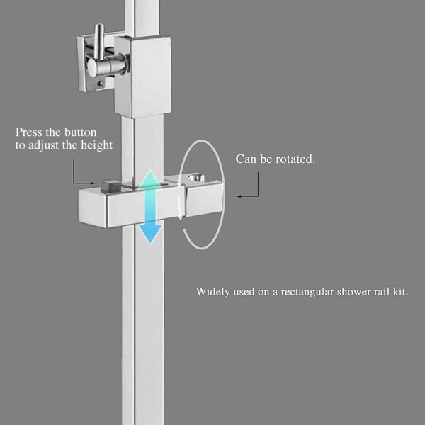 Justerbar rektangulær dusjhode skyvebrakett (sui