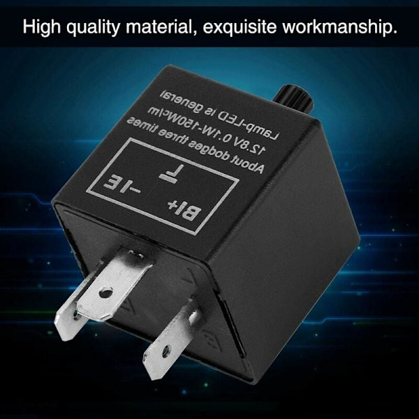 (Icke-originaltillbehör) LED-blinkerscentral, 12V 3-stifts justerbar blinkersrelä för LED-ljus, blinkersrelä, elektroniskt ersättningsrelä för fast blinkers.