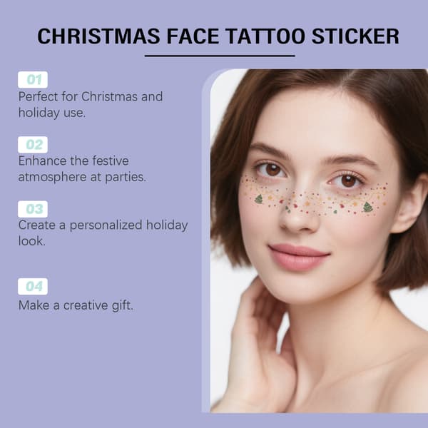 Jul ansiktsdekaler, tillfälliga tatueringar