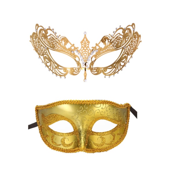 Par venetiansk maske for par - Maske for maskerade - Damemaske - Venetiansk maske med blonder