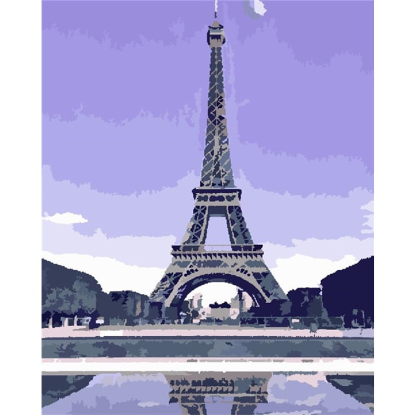 30x40CM håndlaget 5D kunst diamantmaleri - malt Eiffeltårnet,