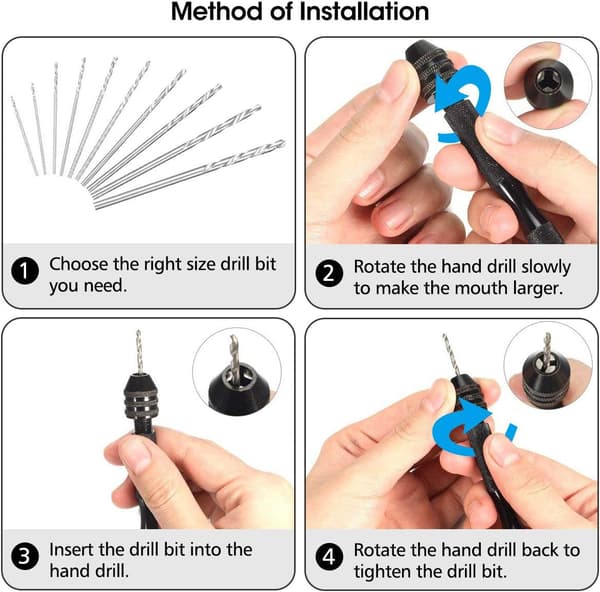 26 PCS Hånddrill - Gochange Mini Presisjonshånddrill i Aluminium