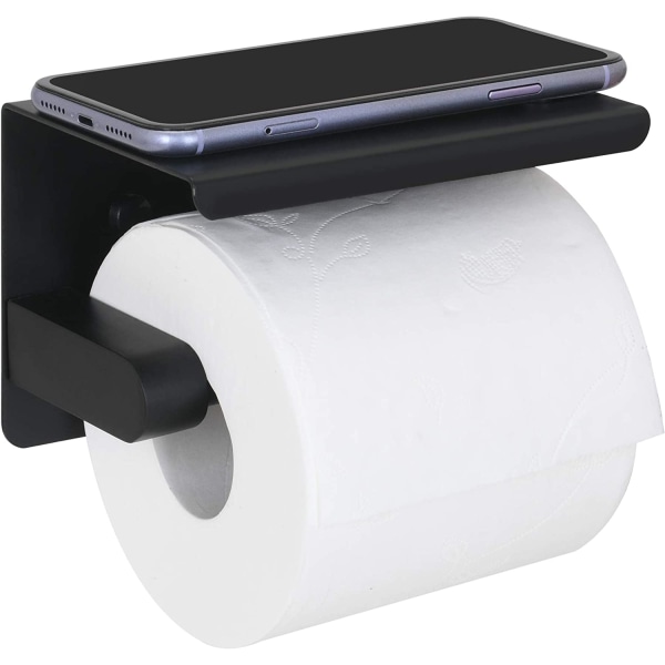Självhäftande toalettpappershållare med hylla väggmonterat toalettpapper
