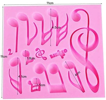 Silikoneform i form af musiknode til fondantkage, sukkerpasta, chokolade