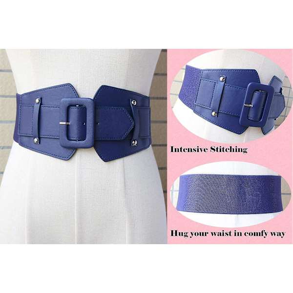 Kvinders strækbare bælter til kjoler, jumpsuit, frakke, vintage elastisk