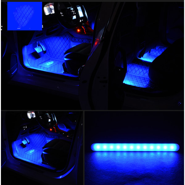 Bil atmosfære lampe USB RGB fjernkontroll dekorativt lys DIY