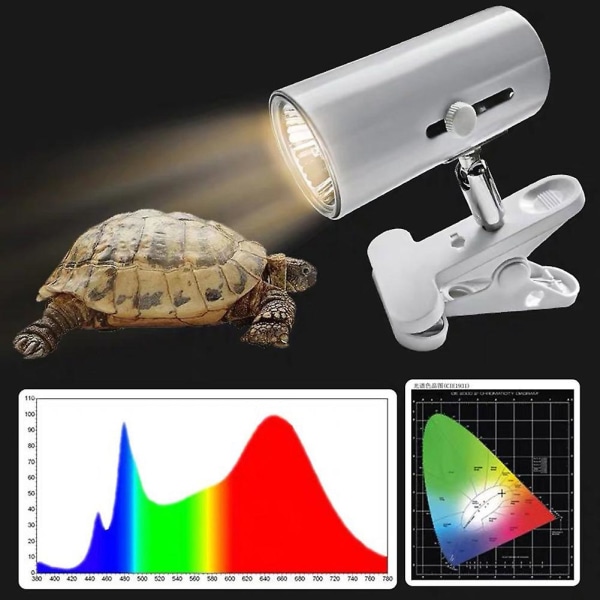 50w Reptillampe Kjæledyr Amfibier Firfisler Varmepære Skilpadde