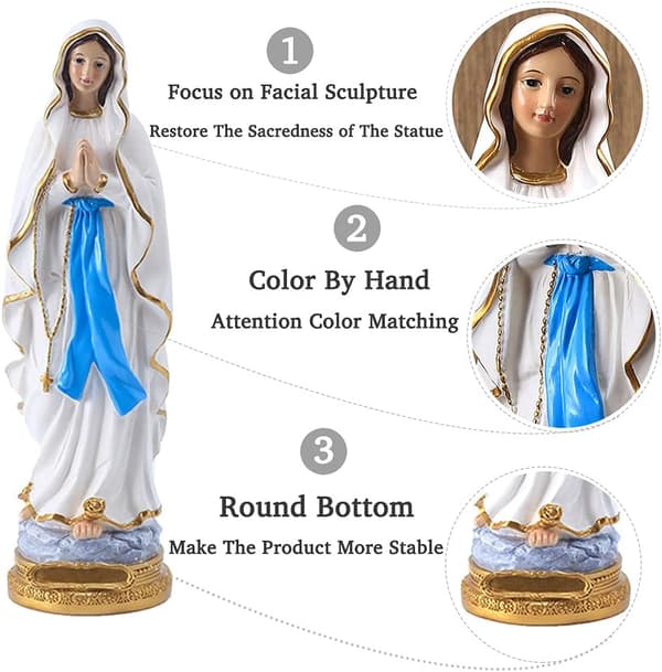 21,5 cm høj Jomfru Maria statue, katolsk gave, Velsignede Moder statue
