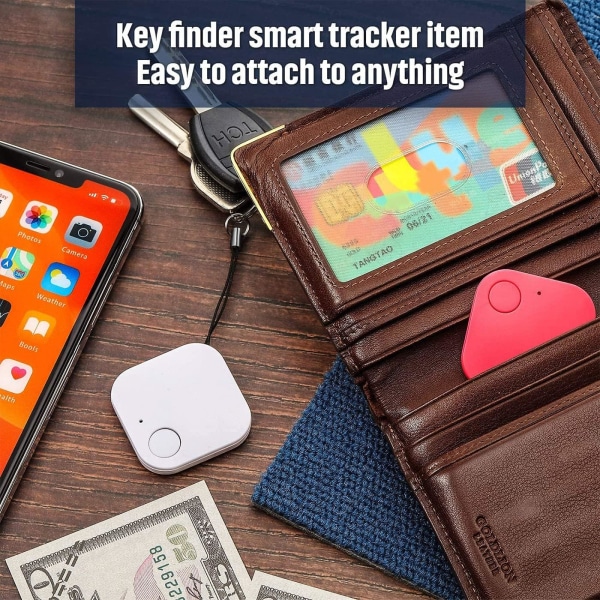 4 stykker Bluetooth Key Finder Trådløs Smart Tag Mobiltelefon Track