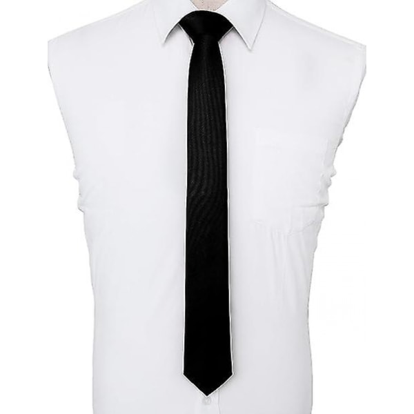 Pakke klassiske ensfargede slips for menn, tynne slips, smale slips f