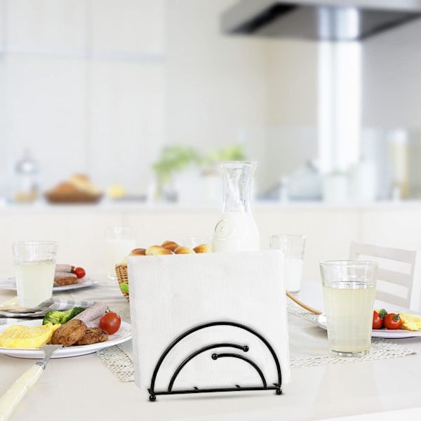 Serviettholder i bord, bordserviettholder svart servietholder H
