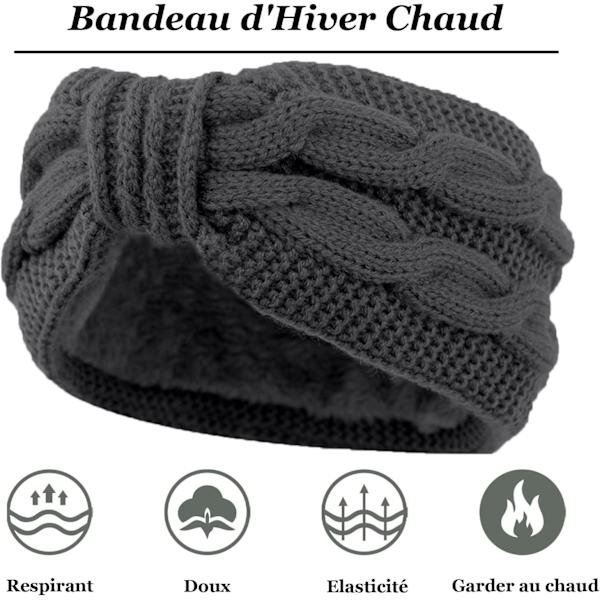 Grå, Svart, Khaki - Vinterhodebånd for Kvinner, Fleece Hodebånd