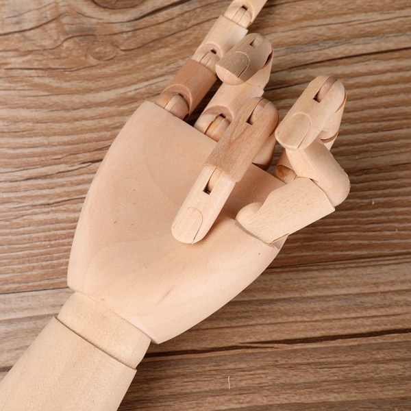 1-osainen puinen Artist Hand vasen käsi - Säädettävä - Artist S