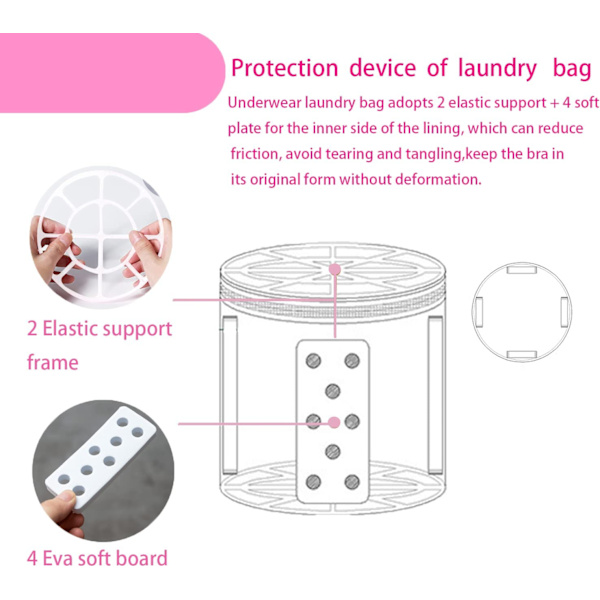 Undertøy Vaskeri Net Vaskemaskin Bag BH Mesh Vaskeri Bag 2P