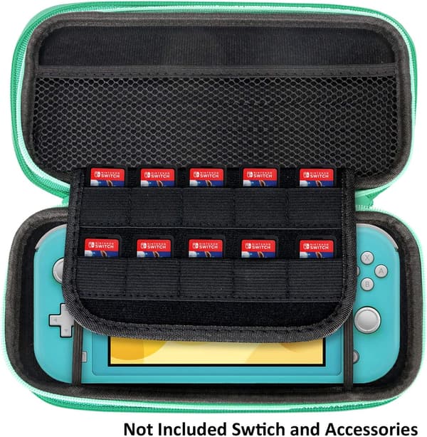 Grøn - 1 stk. Nintendo Switch-arrangør (uden konsol) 10 spil
