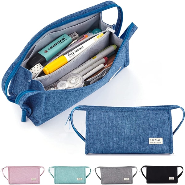 Pencil Case with Carry Handle for Teen Girls - Large Capacit