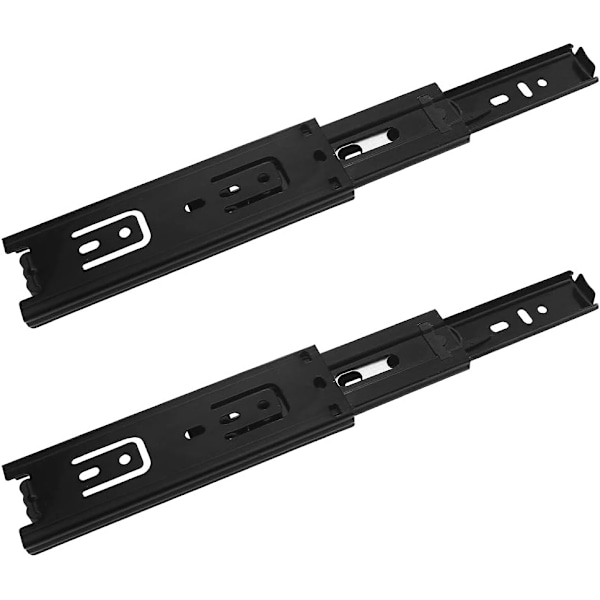 2 stk. skuffeskinner, 150 mm skuffeskinner, 3-delt teleskopskuffeskinne, fuldt udtræk skuffeskinner, sidemontering, tung