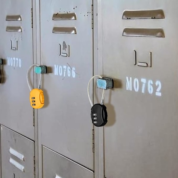 4-osainen yhdistelmälukko, pieni kaapelikoodilukko, nollautuva