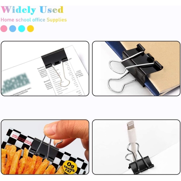 Medium Binder Clips 1 tum Svart 72 st, Binder Clips 25 mm 1