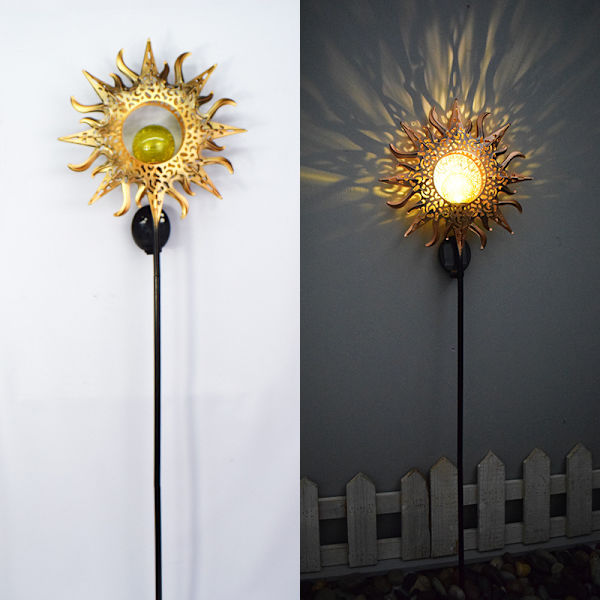 Utomhusgård mark insatt campinglampa LED-flamma sol