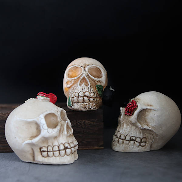 Halloween LED lysende harpiks skalle rose skrekk blomst kle seg ut P