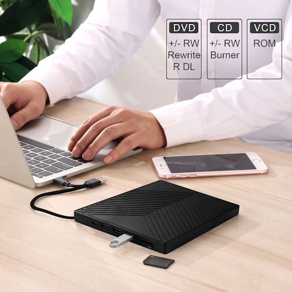 USB 3.0/Type-c Ekstern CD/DVD-stasjon