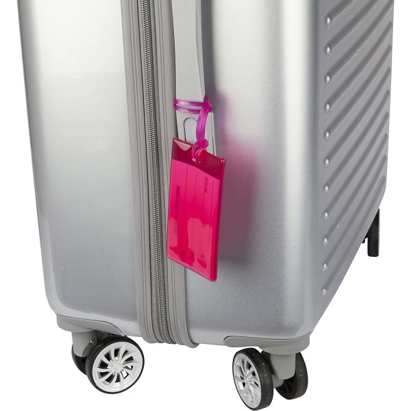 Rosa 5-pack bagasjemerker, myke silikon-ID-merker for vesker og sui