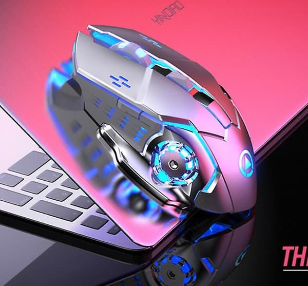 Trådløs Gaming Mus Rgb Baggrundsbelyst, Genopladelig, 6 Programma