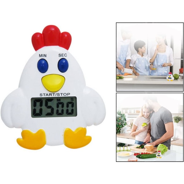 Køkken timer (6,5*5,5 cm), LCD digital timer, nedtællingsur ind
