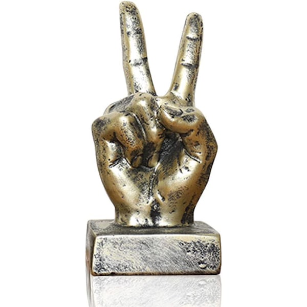 Guld Polyresin Håndbevægelse Skrivebordsstatuer Finger Skulptur Dec
