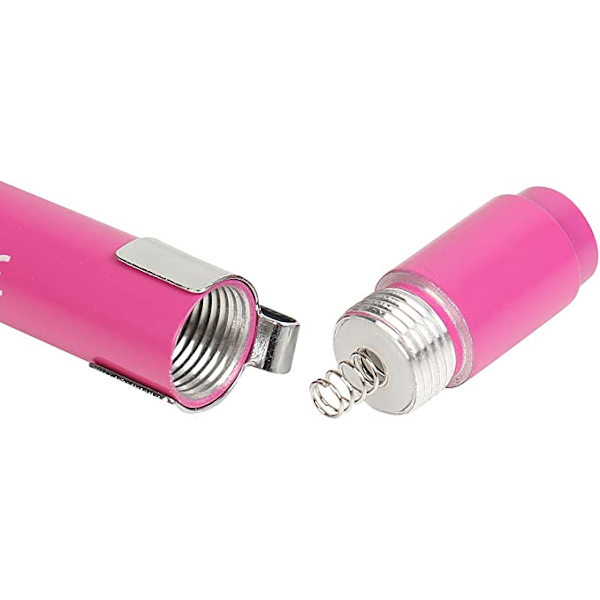2 diagnostista lääketieteellistä kynävaloa (violetti+pinkki), mini uudelleenkäytettävä LED