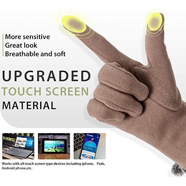 3/6 par handsker til kvinder Vinter Touch Screen Handsker til tekstning til kvinder