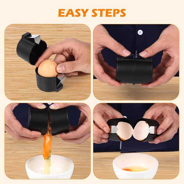 5 stk Eggeskallåpner, Eggeskallknuser for Egg, Rustfritt Stål Egg Skreller, Håndholdt Egg Separator Verktøy, Rask Egg Cra