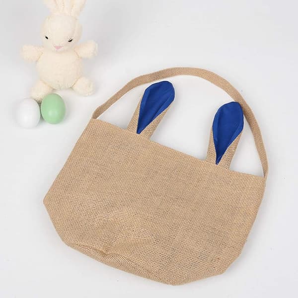 Egg Basket Holiday Rabbit Bunny Printed Canvas Gift Carry Eggs C
