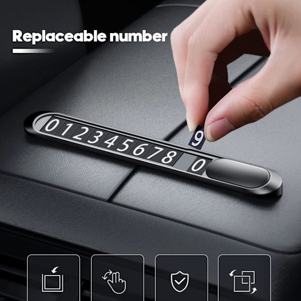 Väliaikainen Auton Pysäköintikortti (Musta), Auton Väliaikainen Pysäköintikortti Heijastavalle Auton Puhelinnumerolaatalle, Autotarvike