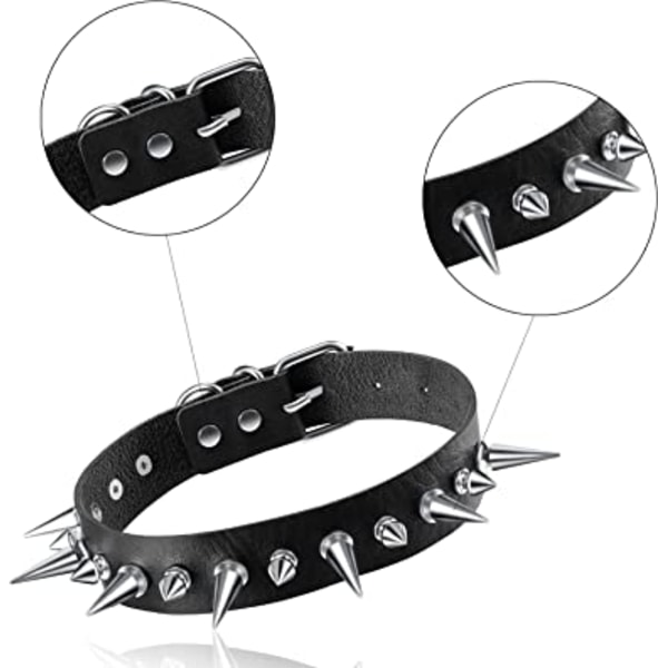 1 stk. Kvinder Mænd Cool Punk Choker Gothic Goth Spike Hjerteform B