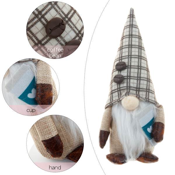 2PCS Kaffe Rudolph Ansiktsløs Dukke Dverg Dukke Goblin Land Pub