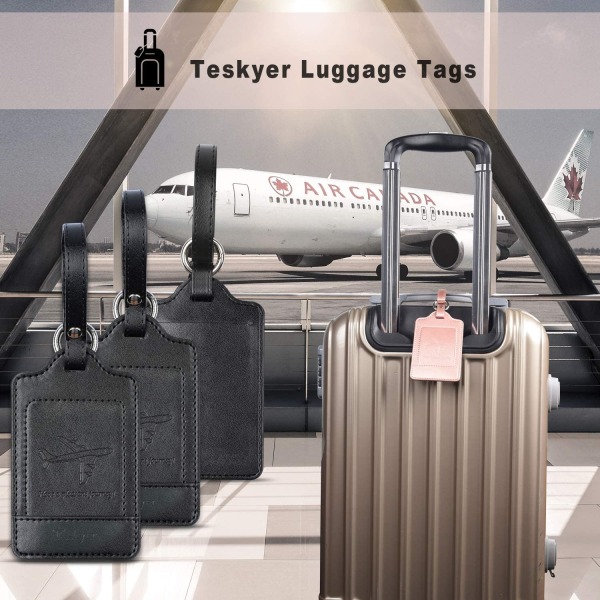 Svart koffertetikett Koffertbagasjeetikett, flyreiser, PU