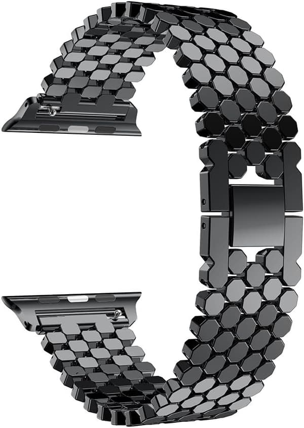 Sort - Rem til Apple Watch 38mm, Rustfrit stål iWatch Rem