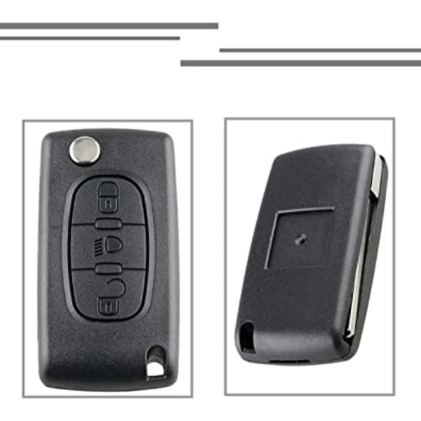 3-knappars fällbar fjärrnyckel fodral för Citro-en C1 C2 C3 C4 C