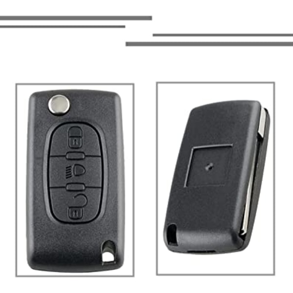 3-knapper sammenfoldelig fjernbetjeningsnøgletaske til Citro-en C1 C2 C3 C4 C
