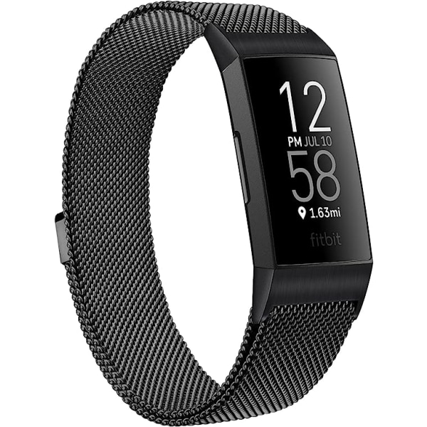 Svart stroppkompatibel Fitbit Charge 4 / Fitbit Charge 3 / Charg