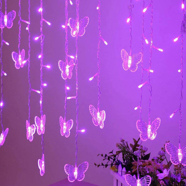 4m Butterfly Ice Strip Curtain Light Christmas Light String Net
