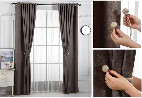 2 stk. (brune) gardinbindere magnetiske gardinbindere magnetiske br