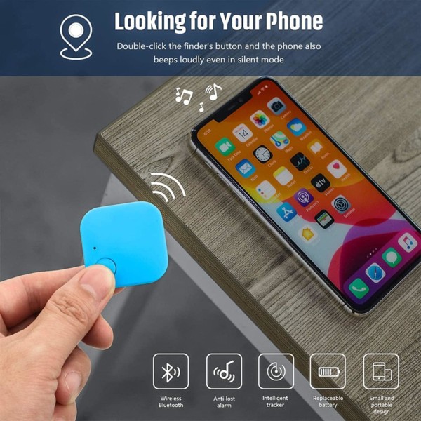 4 stykker Bluetooth Key Finder Trådløs Smart Tag Mobiltelefon Track