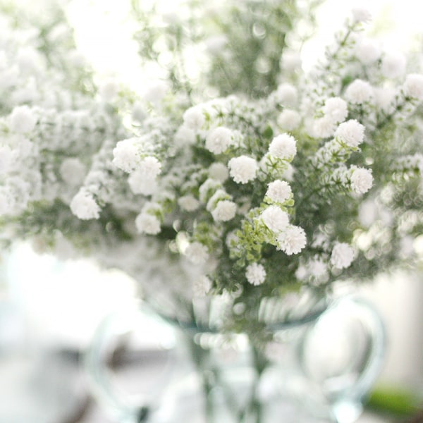 White Babys Breath Artificial Flowers Real Touch Fake Gypsophila