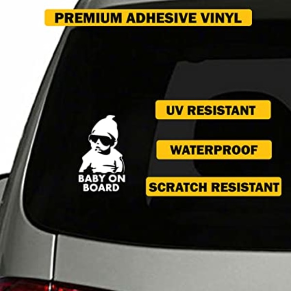 Heijastavat Baby on Board -auton tarrat - (2 kpl) Hauska Söpö Siisti